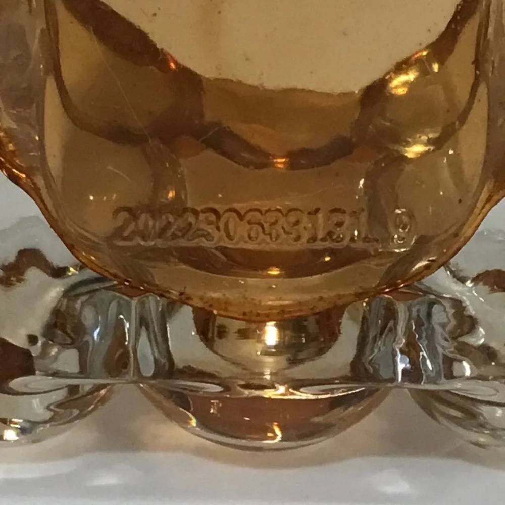 Unique Amber/clear Bubble Glass Cube Tea Light/Candleholder, Planter, Pen Holder